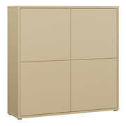 Alice Springs 4 Door Large Storage Cabinet with Push-to-Open Doors in Butter Yellow – image 1
