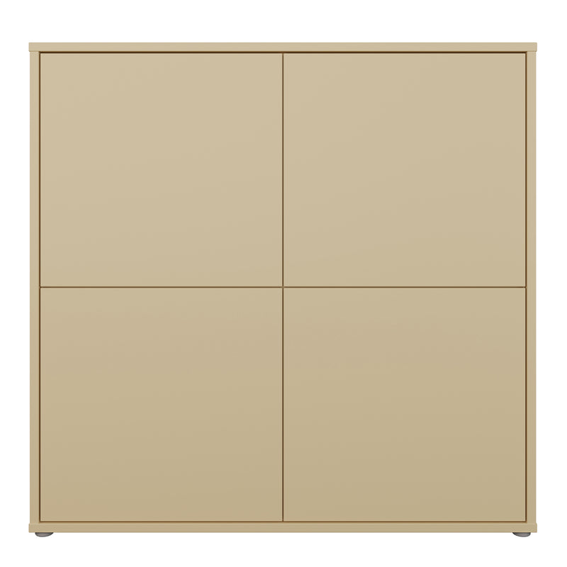 Alice Springs 4 Door Large Storage Cabinet with Push-to-Open Doors in Butter Yellow – image 2