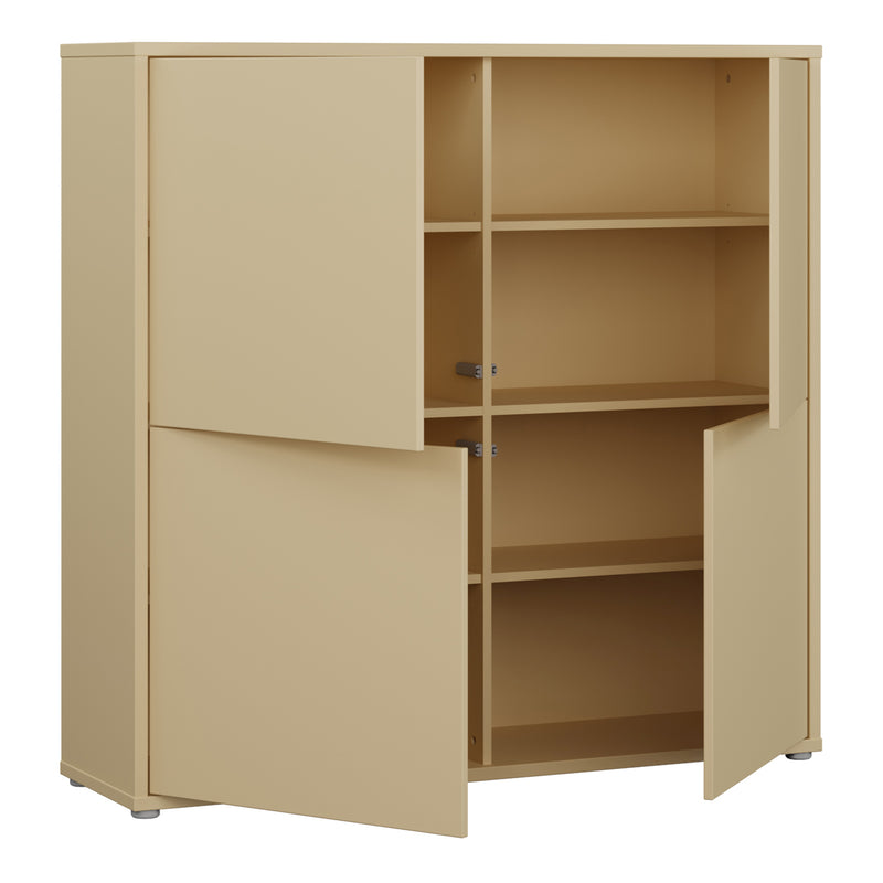 Alice Springs 4 Door Large Storage Cabinet with Push-to-Open Doors in Butter Yellow – image 4