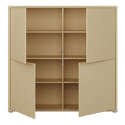 Alice Springs 4 Door Large Storage Cabinet with Push-to-Open Doors in Butter Yellow – image 5