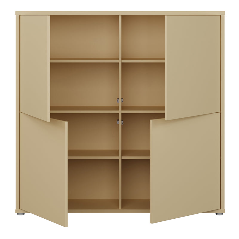 Alice Springs 4 Door Large Storage Cabinet with Push-to-Open Doors in Butter Yellow – image 5