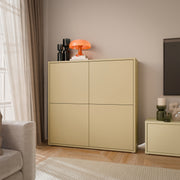Alice Springs 4 Door Large Storage Cabinet with Push-to-Open Doors in Butter Yellow – image 6