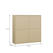 Alice Springs 4 Door Large Storage Cabinet with Push-to-Open Doors in Butter Yellow – image 7