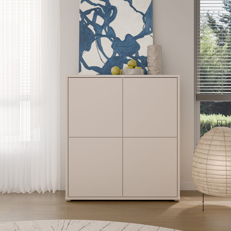 Alice Springs 4 Door Storage Cabinet with Push-to-Open Doors in Sand – image 6