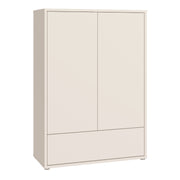 Alice Springs 2 Door Low Wardrobe with Push-to-Open Doors and Drawer in Sand – image 1