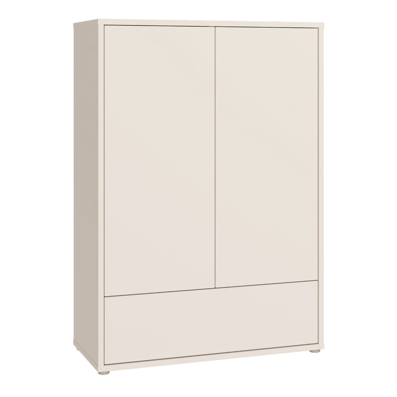 Alice Springs 2 Door Low Wardrobe with Push-to-Open Doors and Drawer in Sand – image 1