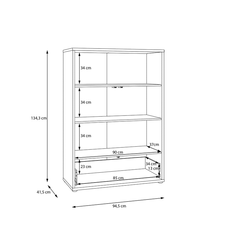 Alice Springs 2 Door Low Wardrobe with Push-to-Open Doors and Drawer in Sand – image 10