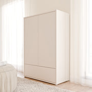 Alice Springs 2 Door Low Wardrobe with Push-to-Open Doors and Drawer in Sand – image 6