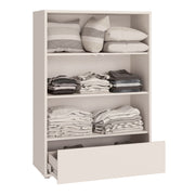 Alice Springs 2 Door Low Wardrobe with Push-to-Open Doors and Drawer in Sand – image 8