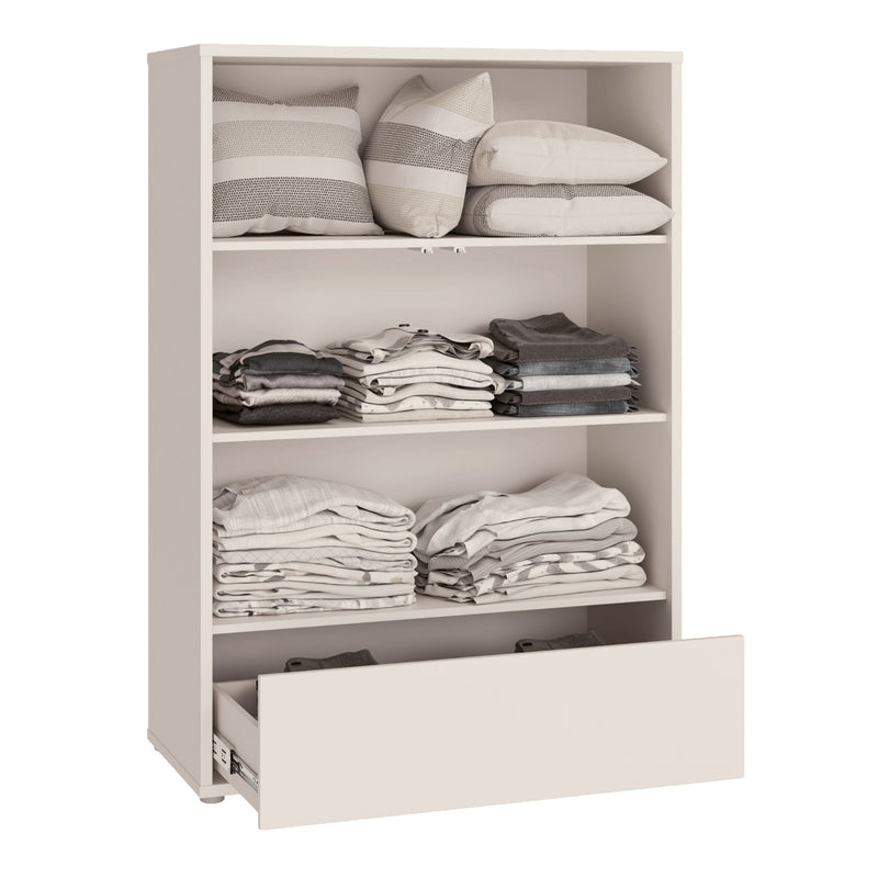 Alice Springs 2 Door Low Wardrobe with Push-to-Open Doors and Drawer in Sand – image 8
