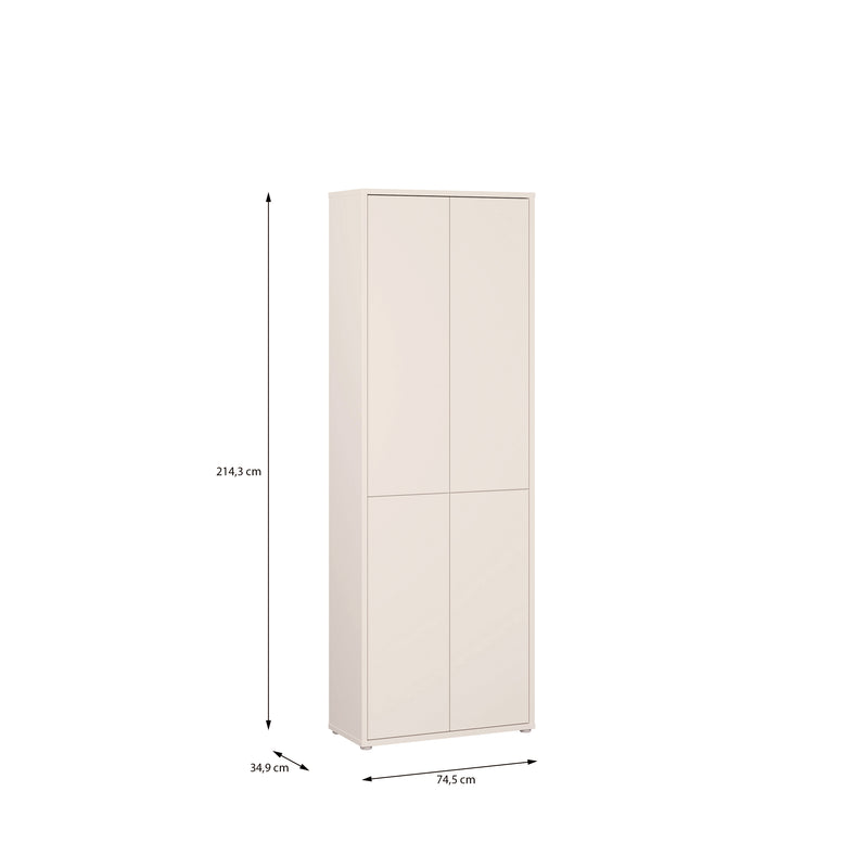 Alice Springs 4 Door Tall Storage Cabinet with Push-to-Open Doors in Sand – image 10