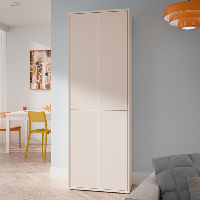 Alice Springs 4 Door Tall Storage Cabinet with Push-to-Open Doors in Sand – image 6