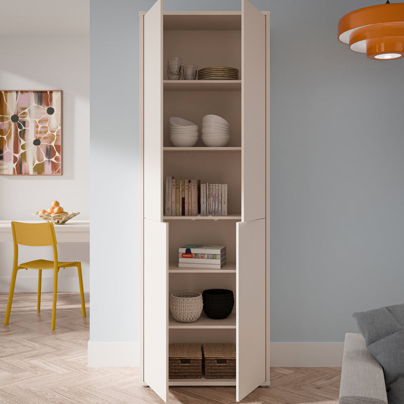 Alice Springs 4 Door Tall Storage Cabinet with Push-to-Open Doors in Sand – image 7