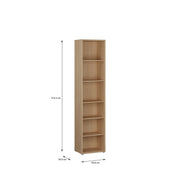 Alice Springs Tall Narrow Bookcase with 5 Shelves in Elegancia Oak – image 5