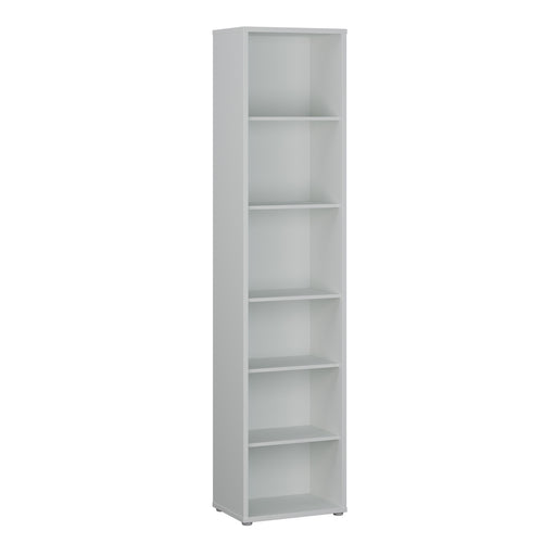 Alice Springs Tall Narrow Bookcase with 5 Shelves in Light Grey – image 1