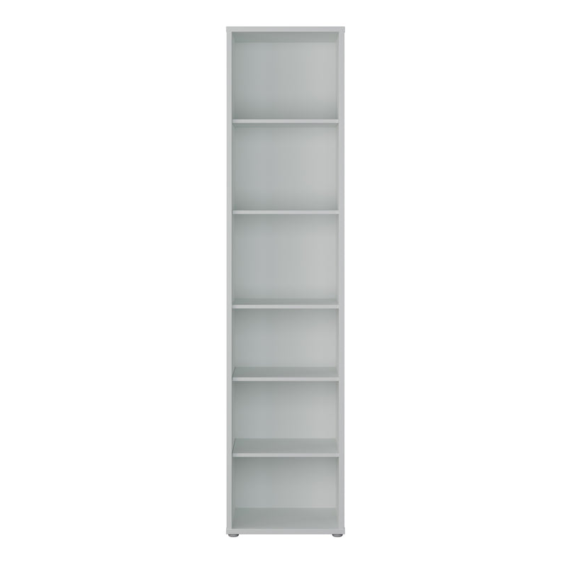 Alice Springs Tall Narrow Bookcase with 5 Shelves in Light Grey – image 2