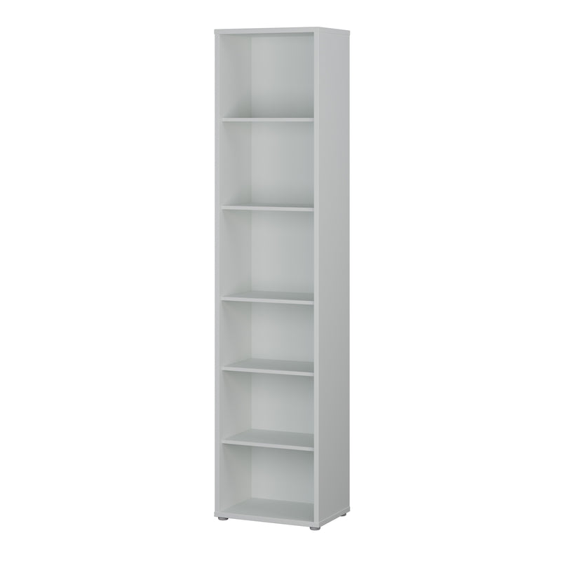Alice Springs Tall Narrow Bookcase with 5 Shelves in Light Grey – image 3