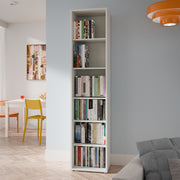 Alice Springs Tall Narrow Bookcase with 5 Shelves in Light Grey – image 4