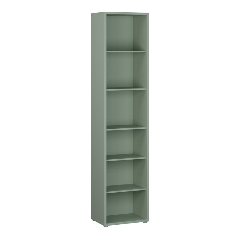 Alice Springs Tall Narrow Bookcase with 5 Shelves in Sage Green – image 1
