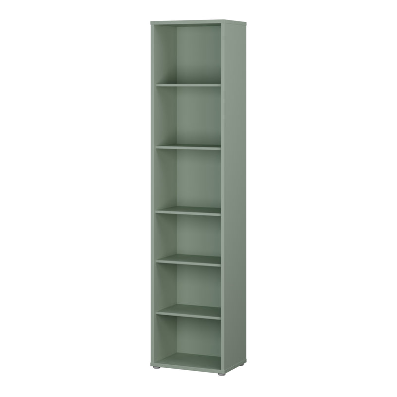 Alice Springs Tall Narrow Bookcase with 5 Shelves in Sage Green – image 3