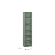 Alice Springs Tall Narrow Bookcase with 5 Shelves in Sage Green – image 5