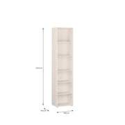Alice Springs Tall Narrow Bookcase with 5 Shelves in Soft Neutral – image 7