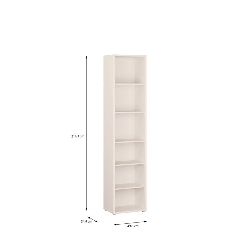 Alice Springs Tall Narrow Bookcase with 5 Shelves in Soft Neutral – image 7