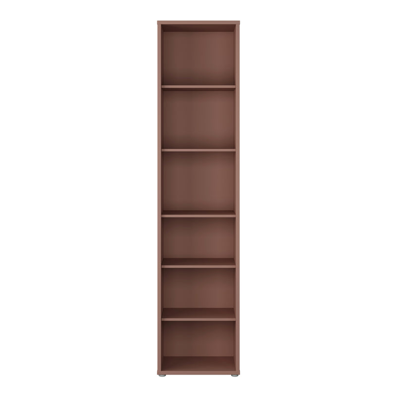 Alice Springs Tall Narrow Bookcase with 5 Shelves in Terracotta – image 2