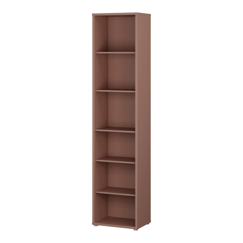 Alice Springs Tall Narrow Bookcase with 5 Shelves in Terracotta – image 3