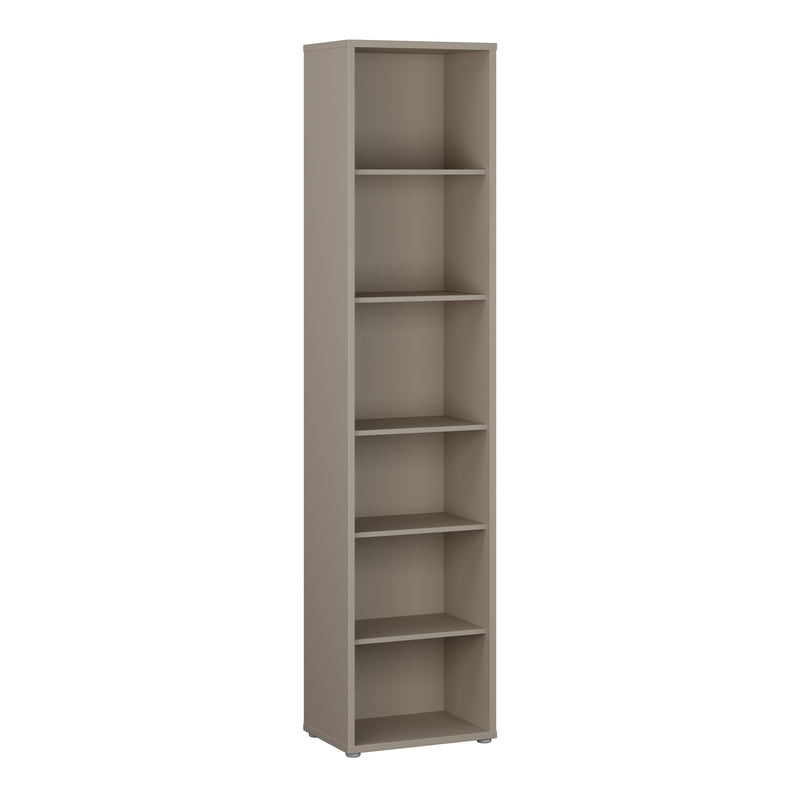 Alice Springs Tall Narrow Bookcase with 5 Shelves in Taupe – image 1