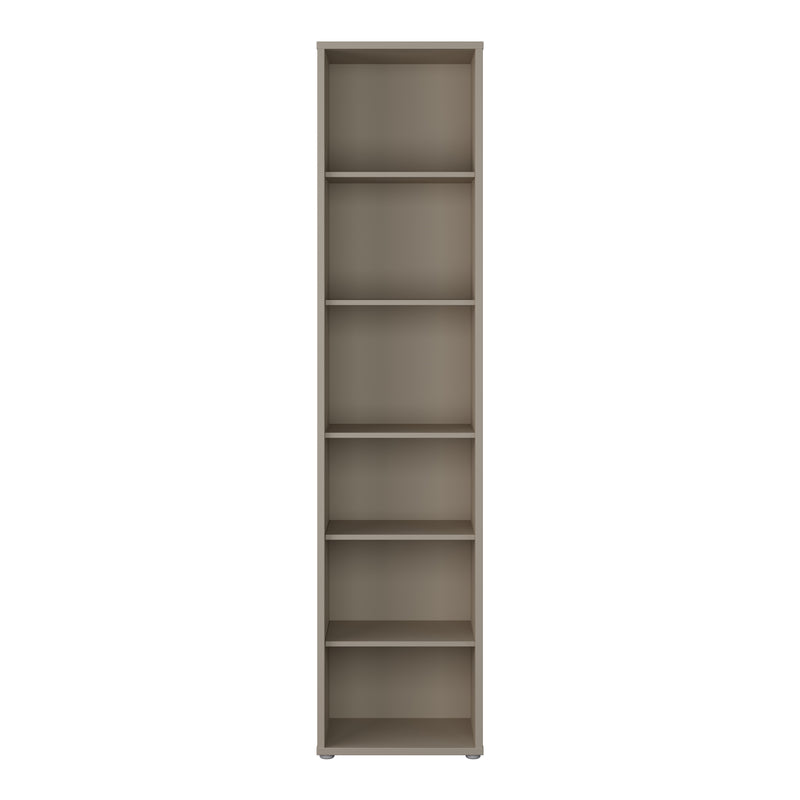 Alice Springs Tall Narrow Bookcase with 5 Shelves in Taupe – image 2