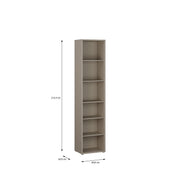 Alice Springs Tall Narrow Bookcase with 5 Shelves in Taupe – image 5