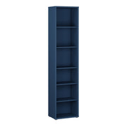 Alice Springs Tall Narrow Bookcase with 5 Shelves in Night Blue – image 1