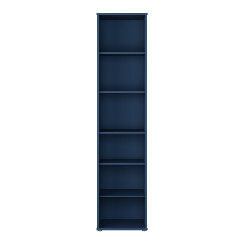 Alice Springs Tall Narrow Bookcase with 5 Shelves in Night Blue – image 2