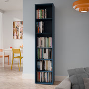 Alice Springs Tall Narrow Bookcase with 5 Shelves in Night Blue – image 4
