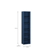 Alice Springs Tall Narrow Bookcase with 5 Shelves in Night Blue – image 5
