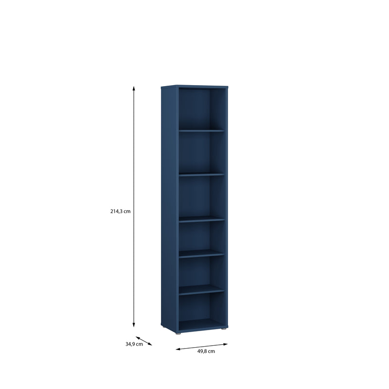 Alice Springs Tall Narrow Bookcase with 5 Shelves in Night Blue – image 5