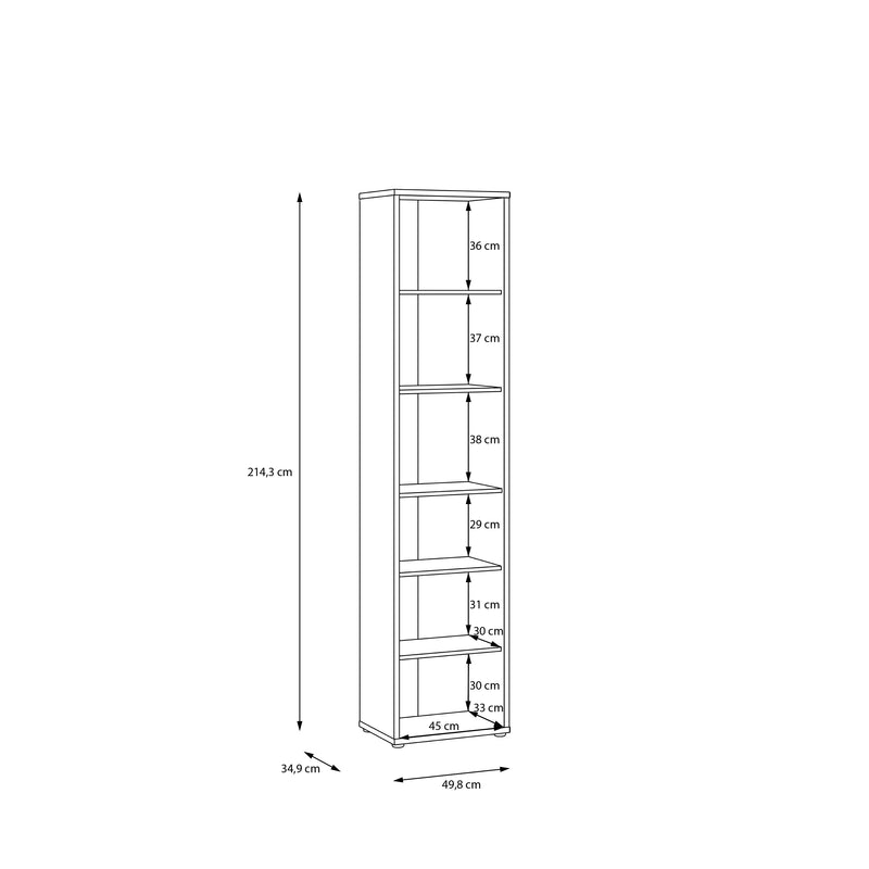 Alice Springs Tall Narrow Bookcase with 5 Shelves in Night Blue – image 6
