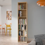 Alice Springs Tall Narrow Bookcase with 5 Shelves in Butter Yellow – image 4