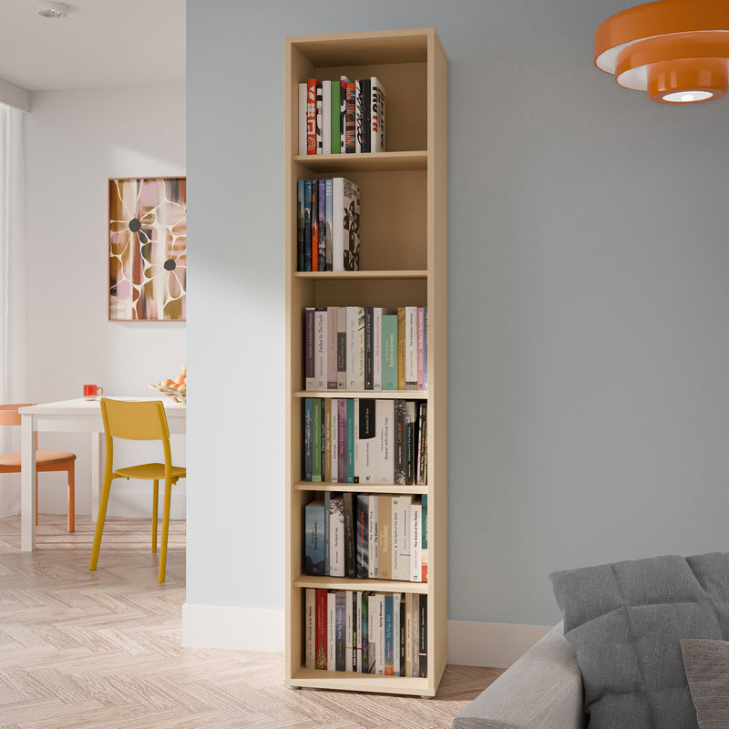 Alice Springs Tall Narrow Bookcase with 5 Shelves in Butter Yellow – image 4
