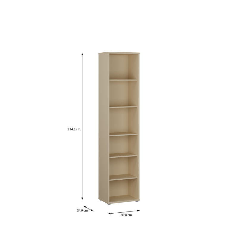 Alice Springs Tall Narrow Bookcase with 5 Shelves in Butter Yellow – image 5
