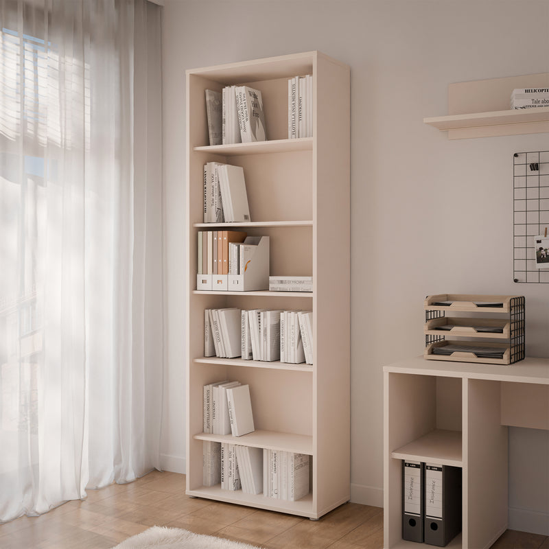 Alice Springs Tall Wide Bookcase with 5 Shelves in Sand – image 4