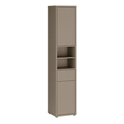 Alice Springs Tall Narrow Bathroom Storage Cabinet with 2 Doors Push-to-Open & 1 Drawer Push-to-Open in Taupe – image 1