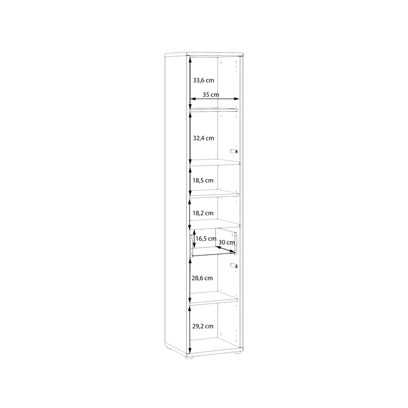 Alice Springs Tall Narrow Bathroom Storage Cabinet with 2 Doors Push-to-Open & 1 Drawer Push-to-Open in Taupe – image 10