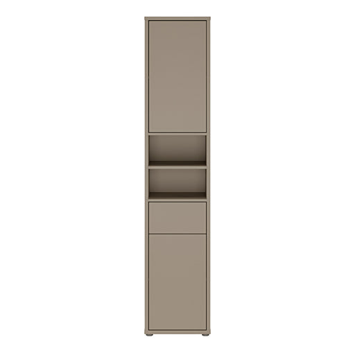 Alice Springs Tall Narrow Bathroom Storage Cabinet with 2 Doors Push-to-Open & 1 Drawer Push-to-Open in Taupe – image 2