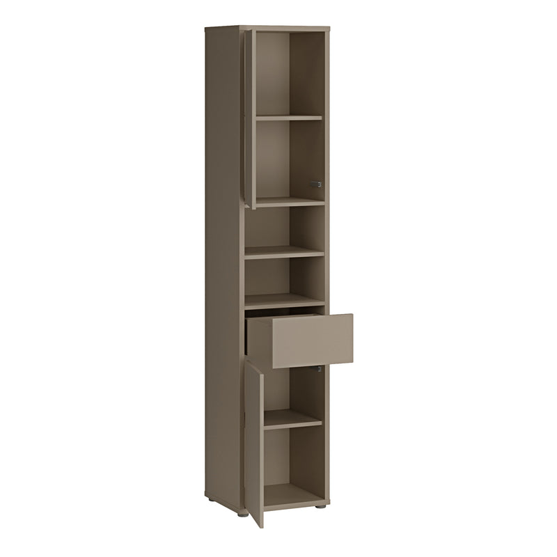 Alice Springs Tall Narrow Bathroom Storage Cabinet with 2 Doors Push-to-Open & 1 Drawer Push-to-Open in Taupe – image 5