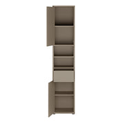 Alice Springs Tall Narrow Bathroom Storage Cabinet with 2 Doors Push-to-Open & 1 Drawer Push-to-Open in Taupe – image 6