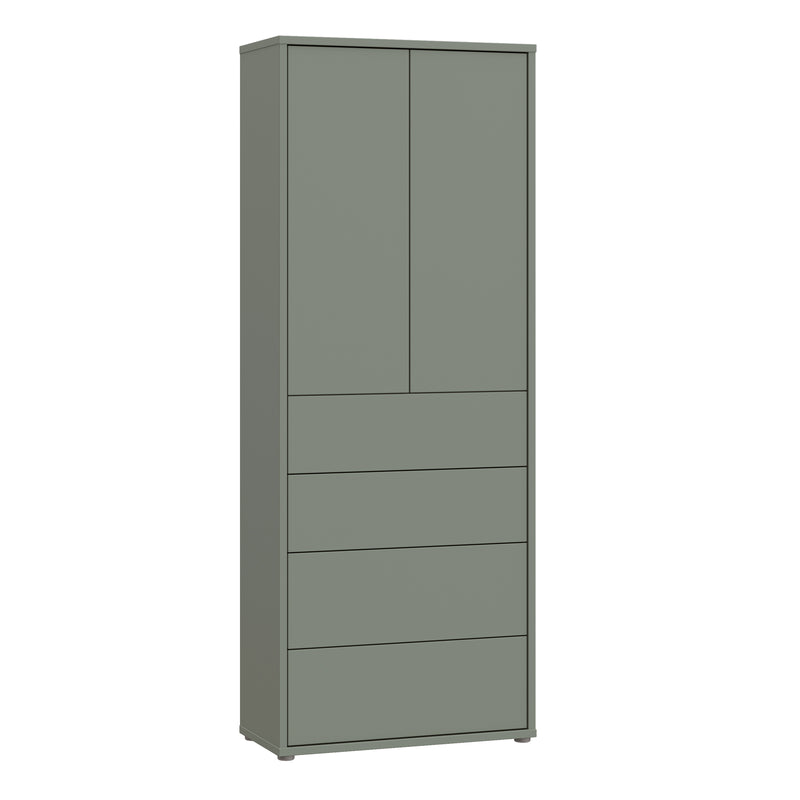 Alice Springs Tall Storage Cabinet with Push-to-Open Doors & 4 Drawers in Sage Green – image 1