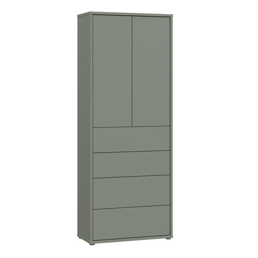 Alice Springs Tall Storage Cabinet with Push-to-Open Doors & 4 Drawers in Sage Green – image 1
