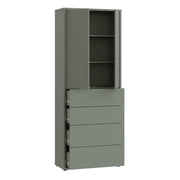 Alice Springs Tall Storage Cabinet with Push-to-Open Doors & 4 Drawers in Sage Green – image 4